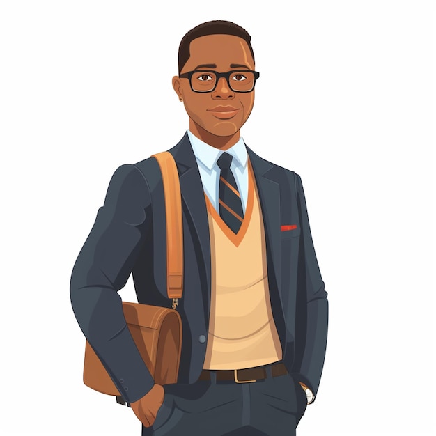 Vector black male teacher principal