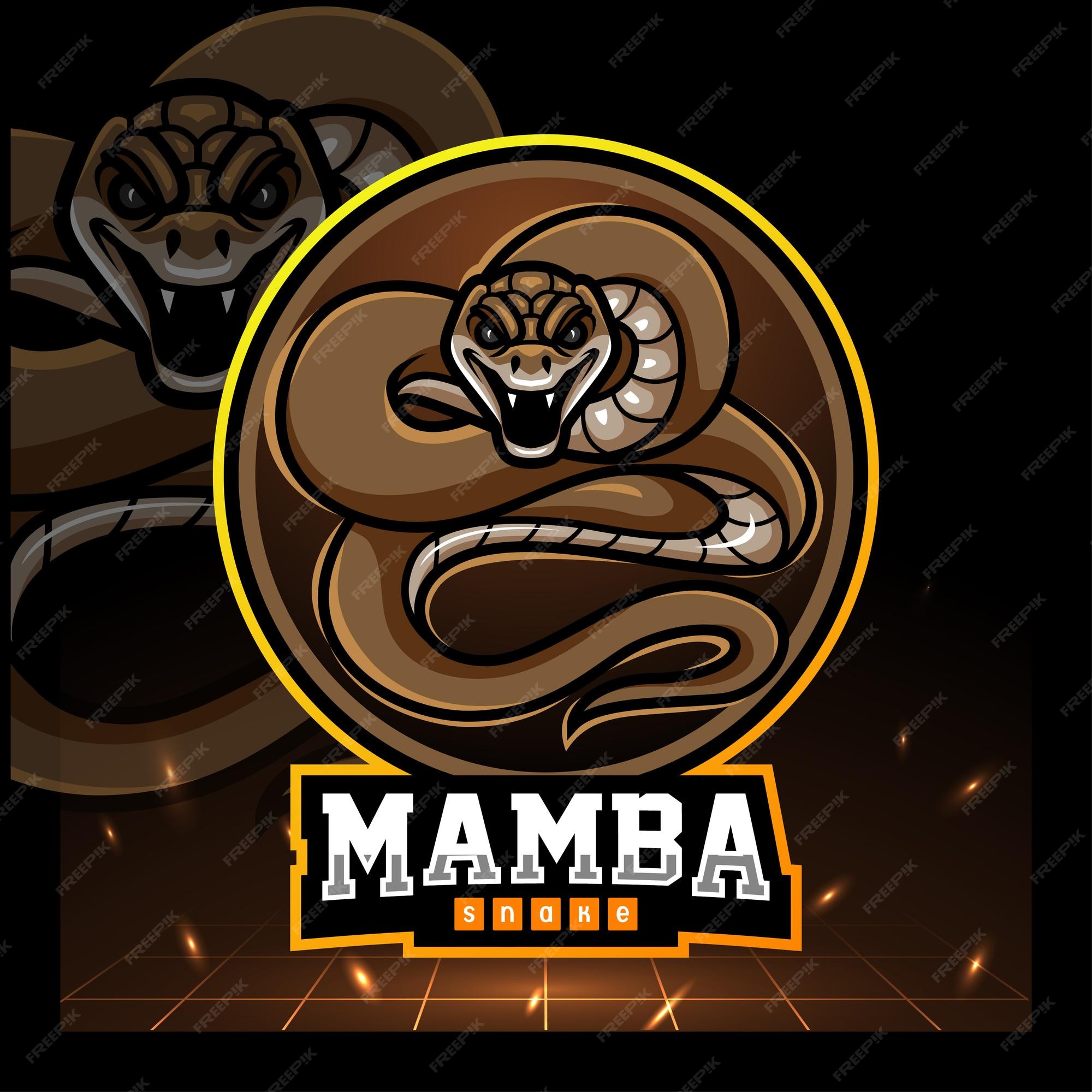 Premium Vector | Black mamba snake mascot esport logo design