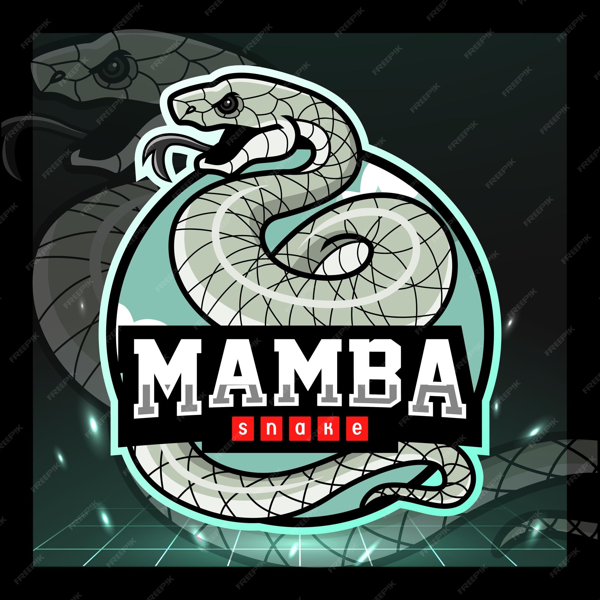 Premium Vector | Black mamba snake mascot esport logo design