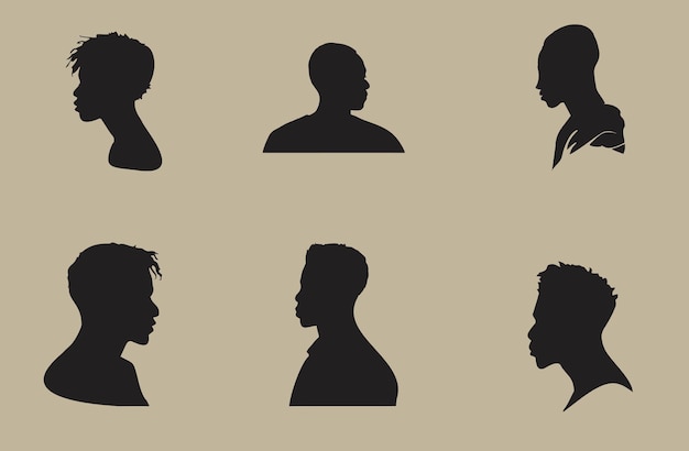 Black Man, Black Woman, Black Life Matters, Silhouette Collection, Set van zwarte mannen en vrouwen