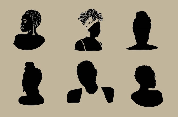 Black Man, Black Woman, Black Life Matters, Silhouette Collection, Set van zwarte mannen en vrouwen