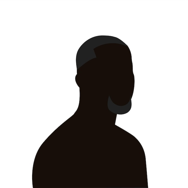 Vector black man looking the side silhouette vector illustration