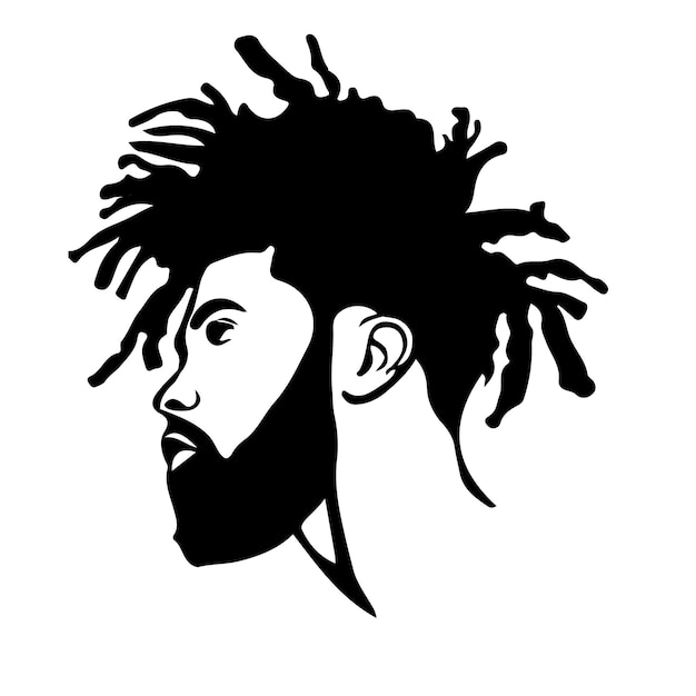 Vector black man portrait