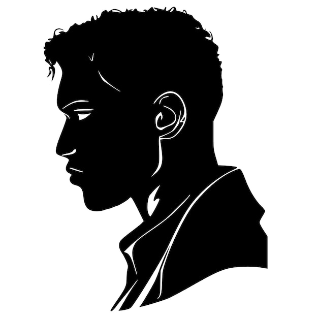 Vector black man profile silhouette