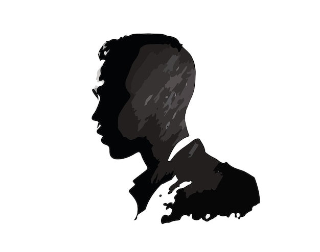 Vector black man silhouette, print, illustrator, vector