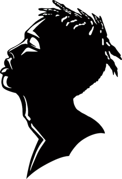 black man silhouette vector illustration