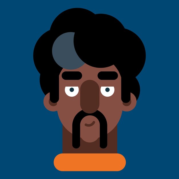 Vector black man with glasses