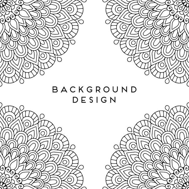 Vector black mandala background