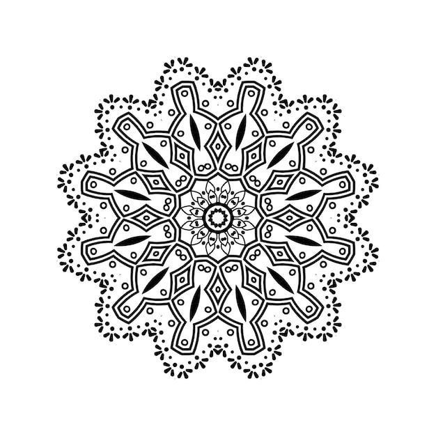 Black mandala for coloring book Design