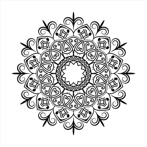 Black Mandala for Design,Mandala Circular pattern design for Henna.