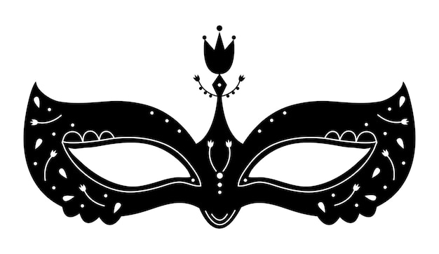 Vector black masquerade mask with white elements