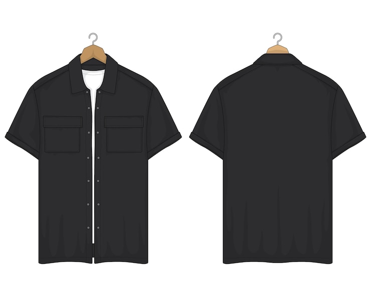 Vector black men's shirts hang
