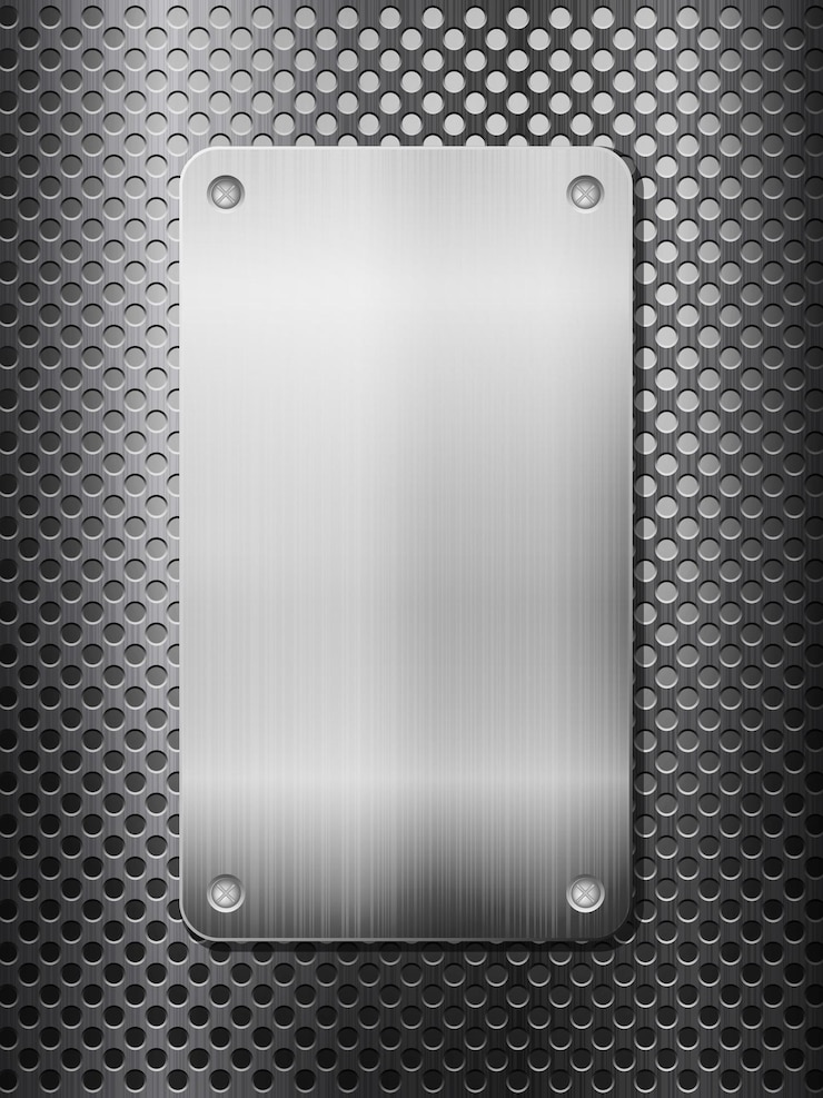 Vector black metal grid and plate vertical