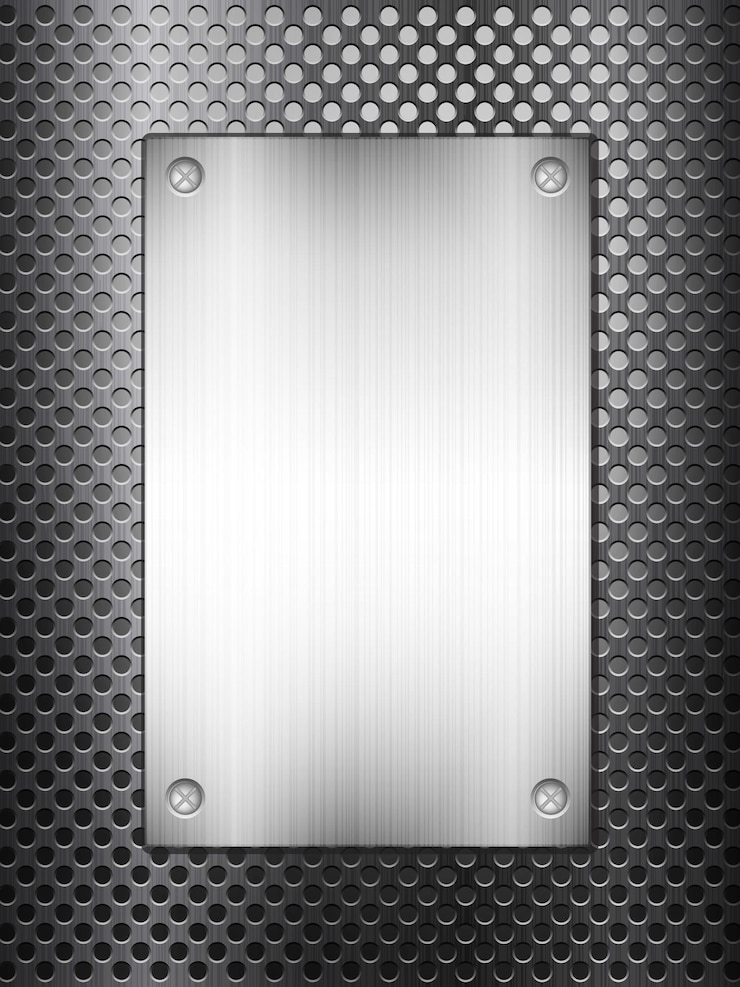 Vector black metal grid and plate vertical