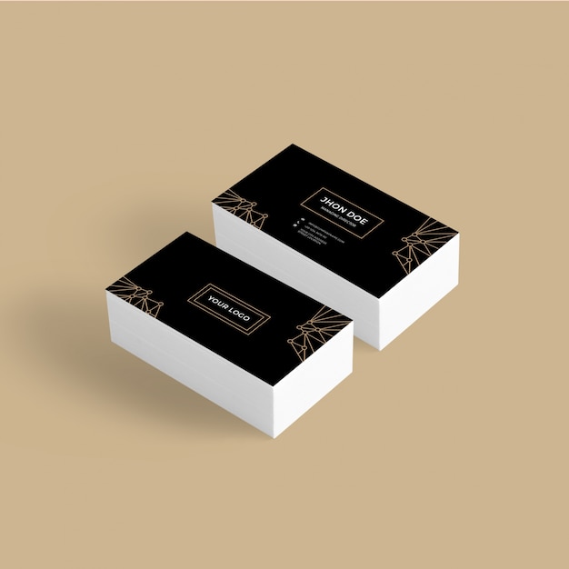 Vector black minimal line business card