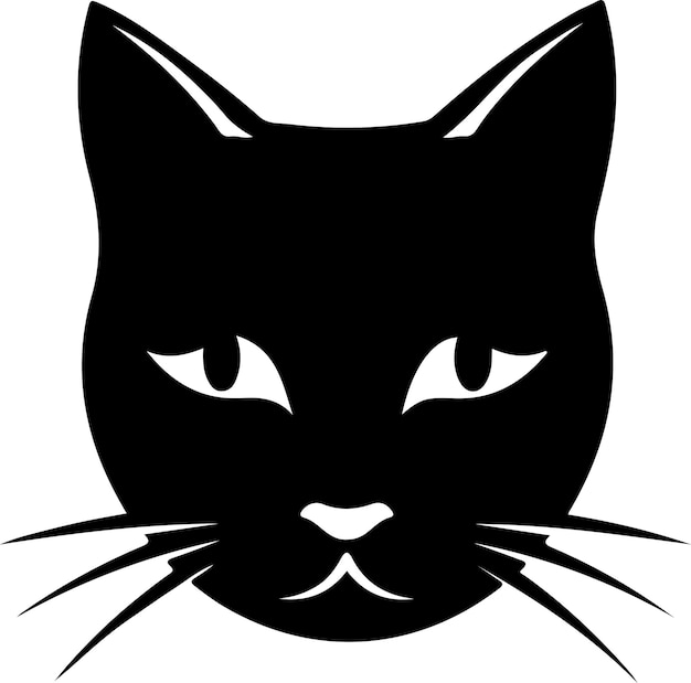 Vector black minimalist cat logo