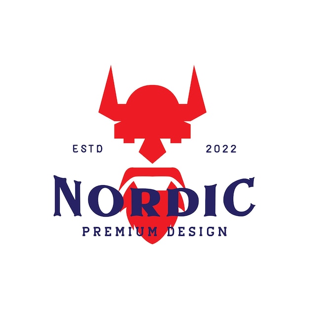 Faccia minimalista nera viking logo design vettoriale simbolo grafico icona illustrazione idea creativa