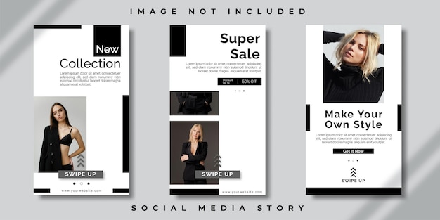 black minimalist social media story elegant design vector