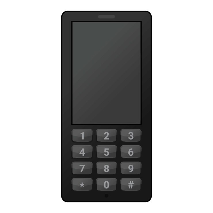 Vector black mobile phone mockup realistic illustration of black mobile phone vector mockup for web