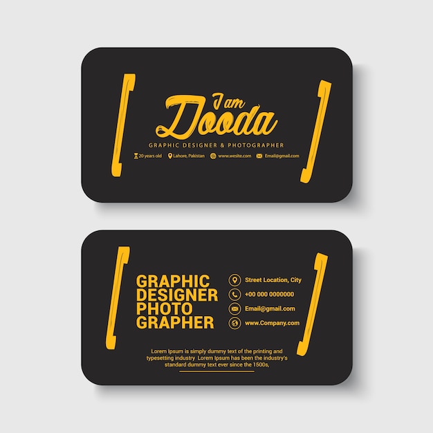 Vector black modern business card