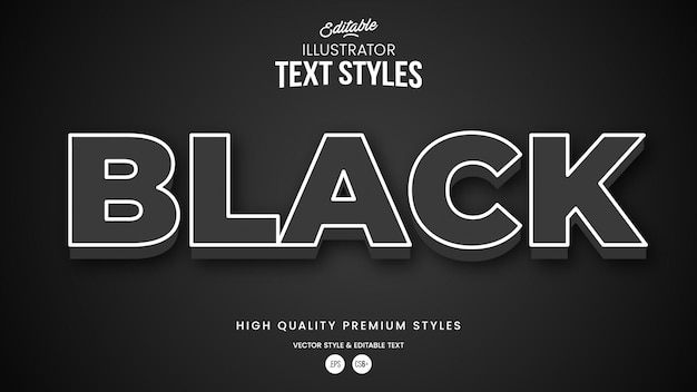 Black Modern Editable  Text Effect