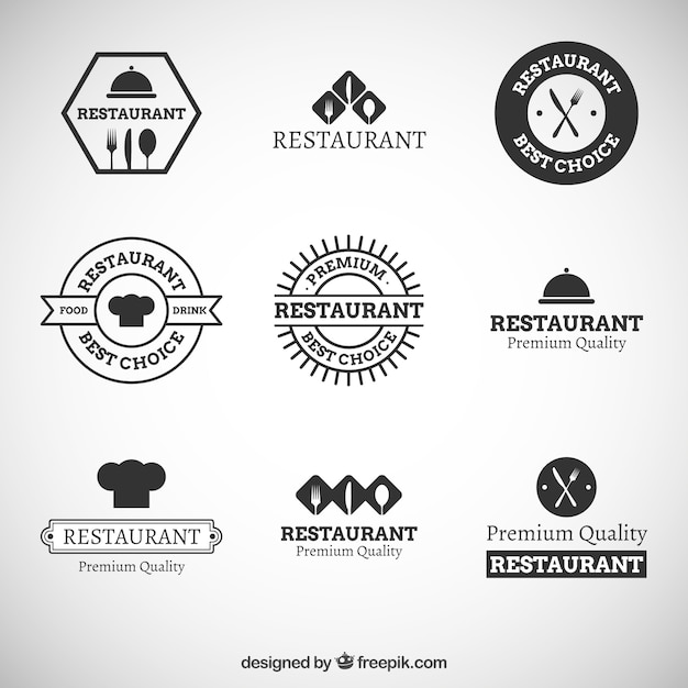 Vector black modern restaurant logos