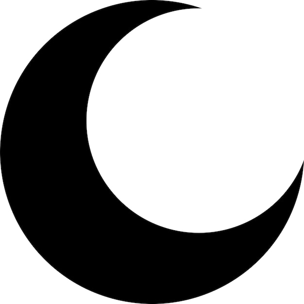 Vector black moon with a white background