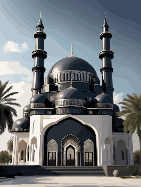 Черная мечеть вектор супердизайн и иллюстрация