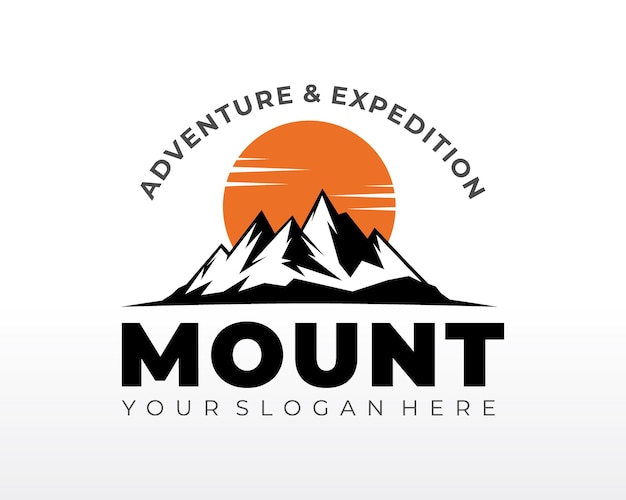 Black Mountain-logo. Berg Logo ontwerp vector silhouet illustratie