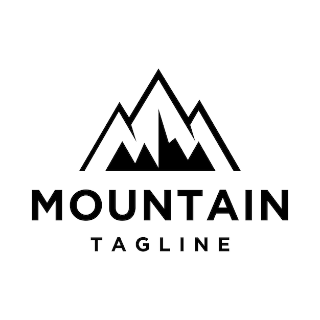 Black mountain logo design template