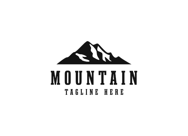 Vector black mountain logo design template