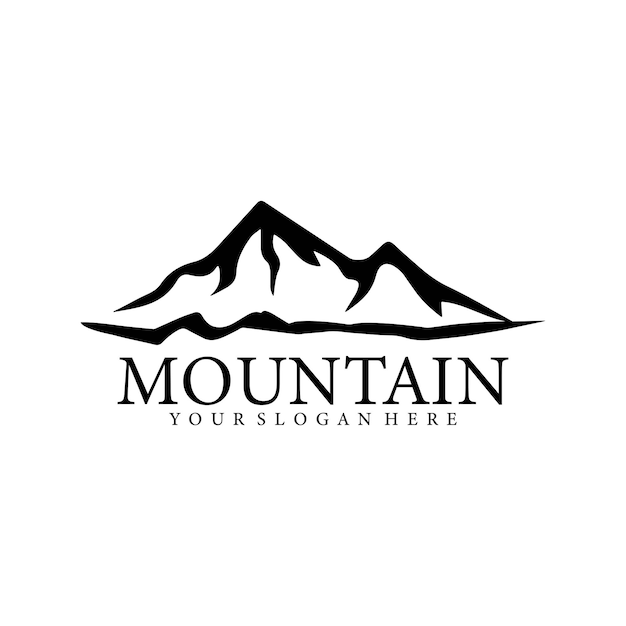 Black mountain logo design template