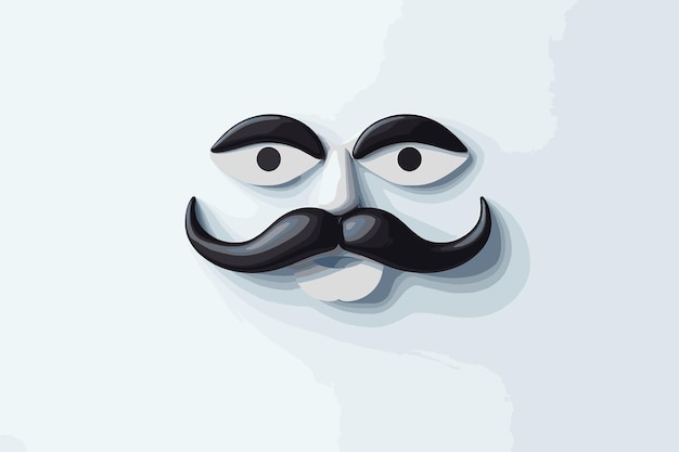 Black mustache isolated on white background Vector illustration