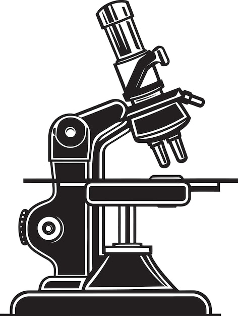 Vettore black nanofocus view emblema iconico lenti scientifica probe vettore logo
