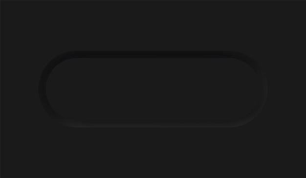 Web デザイン、アプリケーション UI などのブラック ニューモーフィズム ソフト UI デザイン、空白ボタン、ベクトル。
