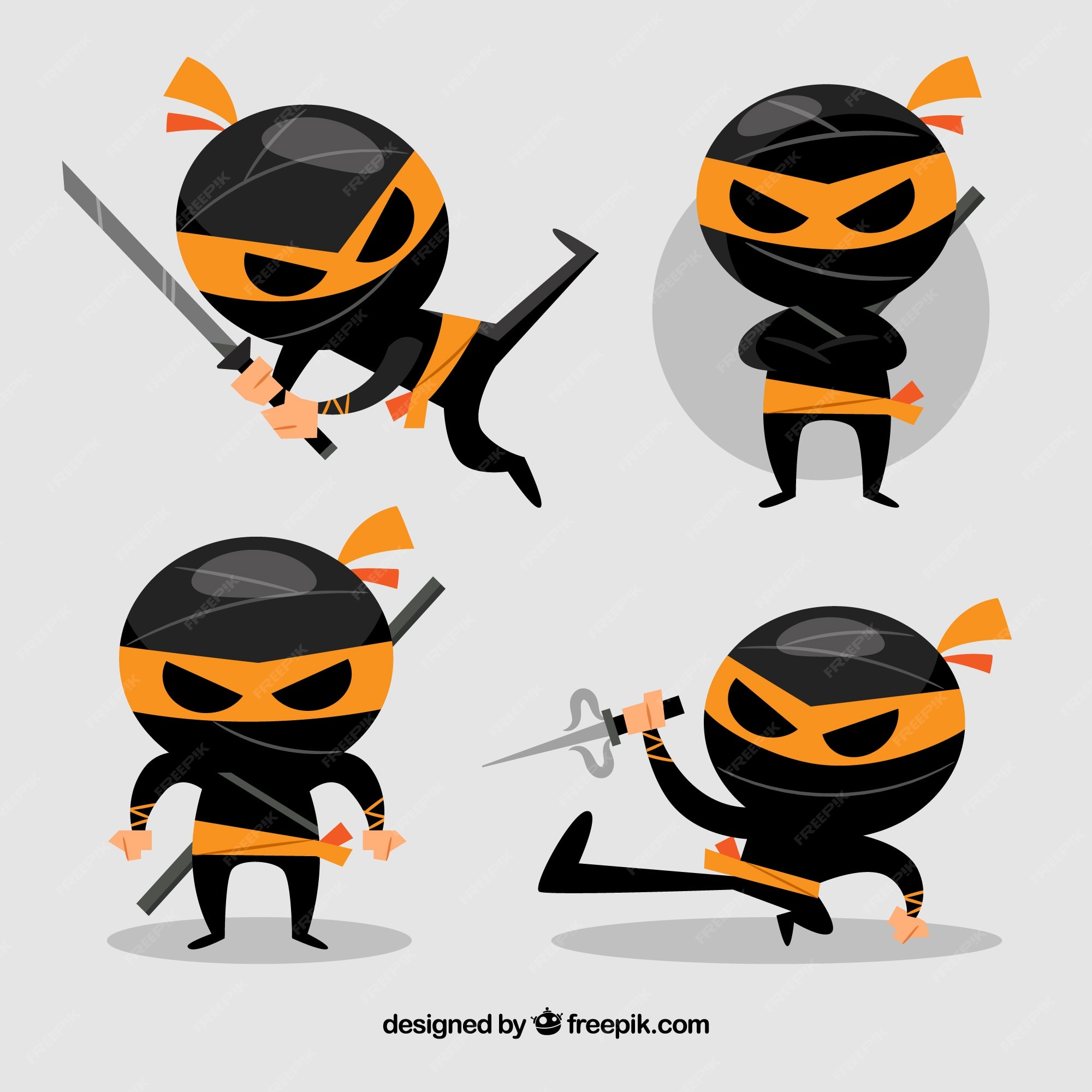 Imprimir Ilustração De Caractere Ninja Preto Cartoon Ninjas 8 Bits