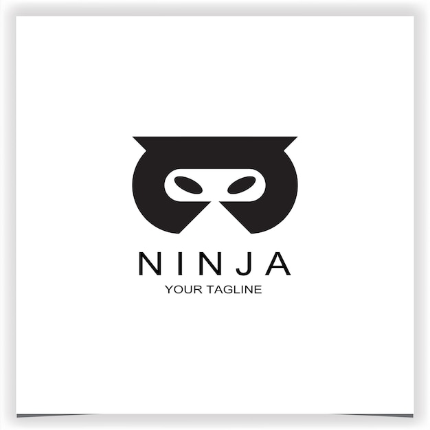 Black ninja logo premium elegant template vector eps 10