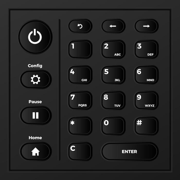 Vector black numeric keyboard