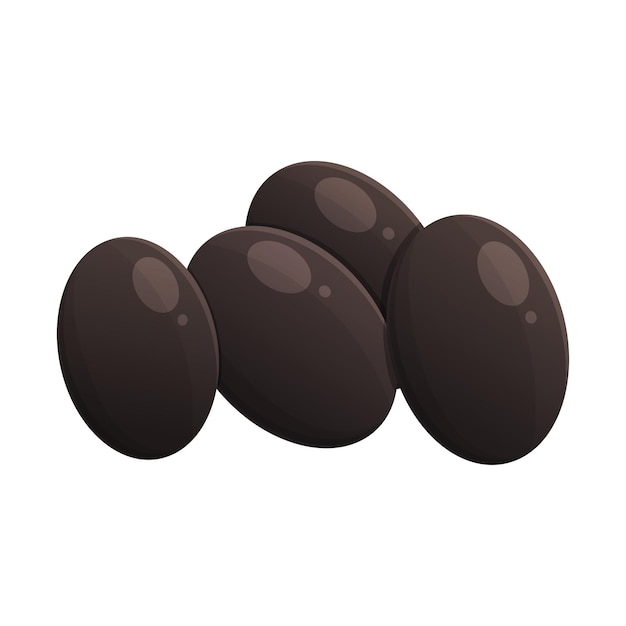 Vector black olives isolated on white background. vector illustration