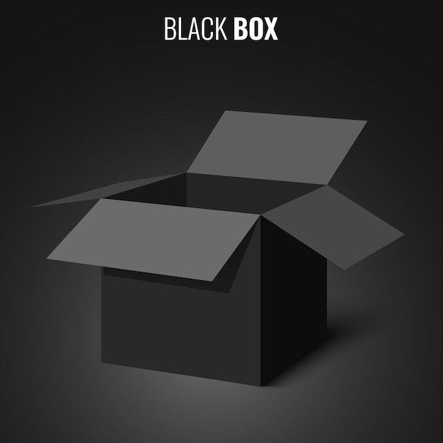 Black open box.  illustration.