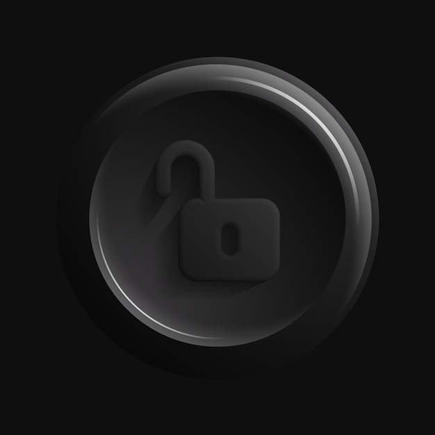 Black Open Locker Icon Security Unlocked Isolated Design Element Vector illustration