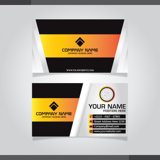 Black and orage business card template