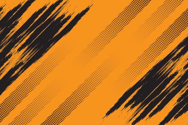 Black and orange abstract grunge texture with halftone background