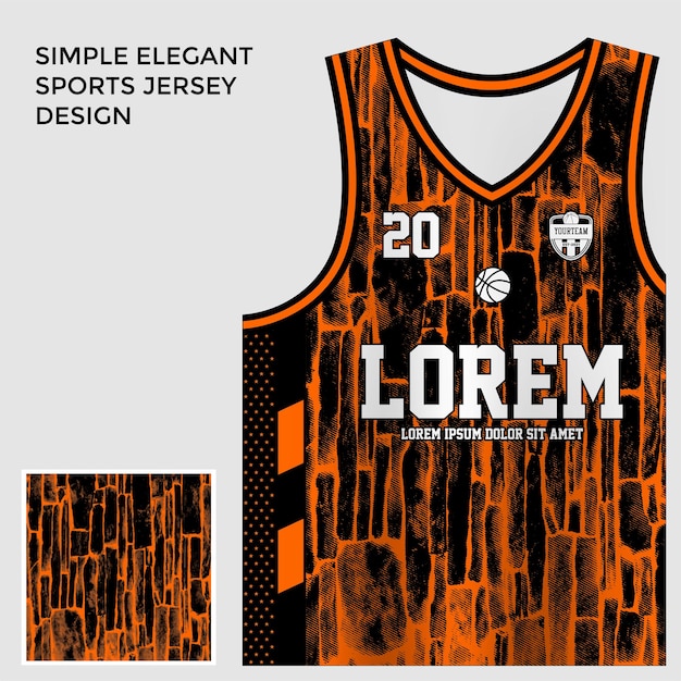 Vector black orange basketball jersey design 8