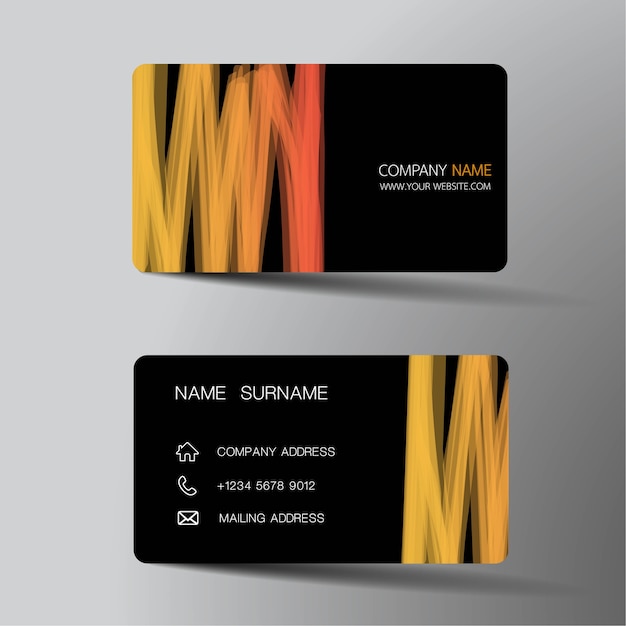 Black and orange business card. With inspiration from brush.