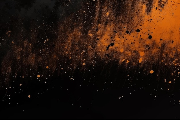 Black and orange color abstract dirty grunge background