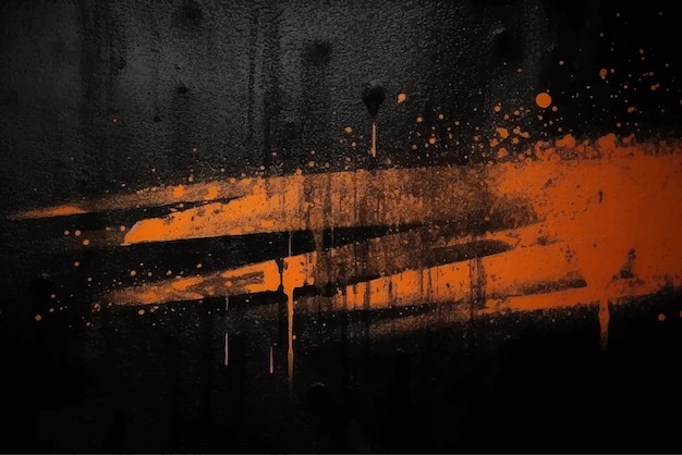 Black and orange color abstract dirty grunge background