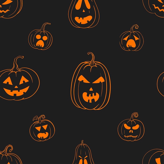 Black and orange halloween pattern