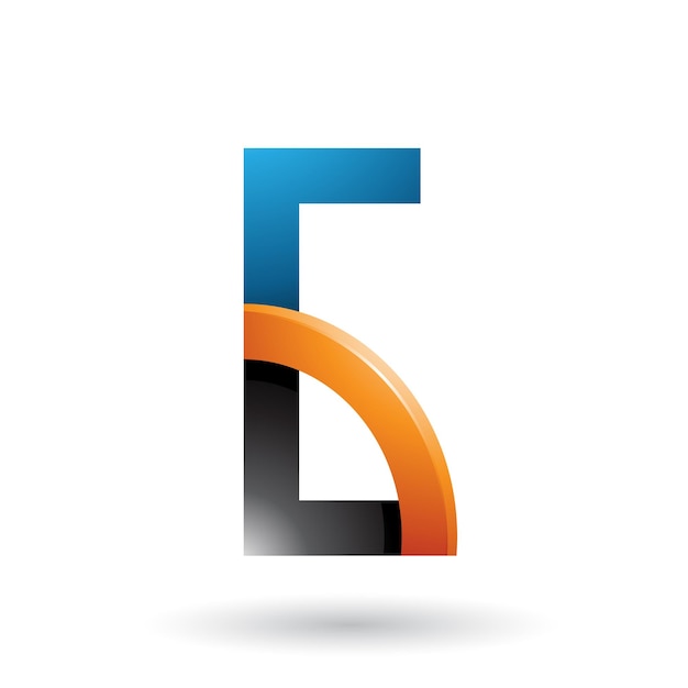 Black and Orange Letter G with a Glossy Quarter Circle Vector Illustration