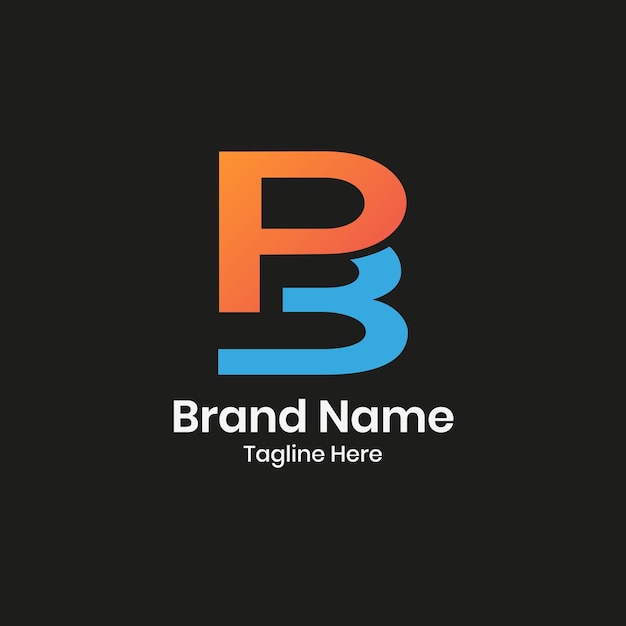 A black and orange logo with the letter b on it